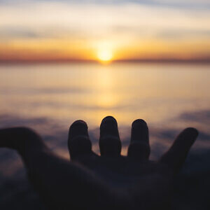 sunset, hand, golden hour, spirituality, meditation, ocean, sailing, boat, sea, transatlantic